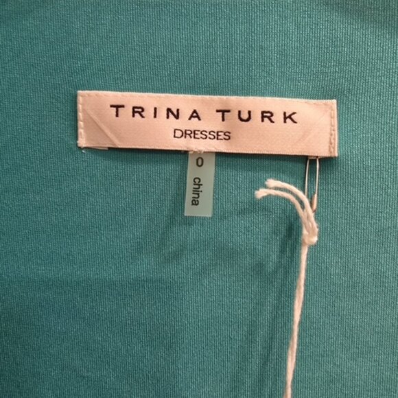 Trina Turk Teal Party Dress NWT Size 0 - Picture 2 of 5